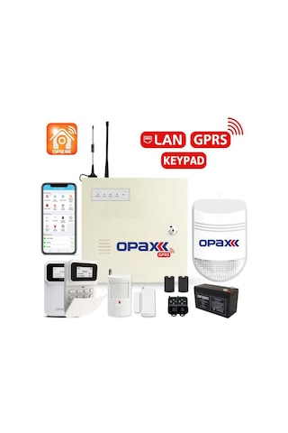 Opax-2747 Gprs & Lan Keypadli Alarm Paneli Bgr-10 Kablolu Sirenli