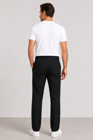 Bihan Store Erkek Modern Klasik Kesim Keten Pantolon 1210-siyah