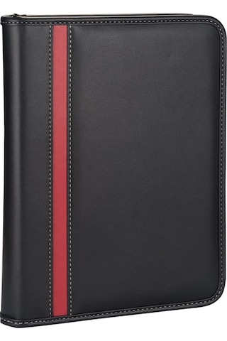 Diplomat Fermuarlı Organizer Kareli 14x20 Defterli Siyah