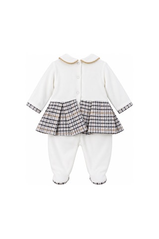 Babyhola %100 Pamuk Premium Kalite Kadife Kız Bebek Tulum 13446 Gri