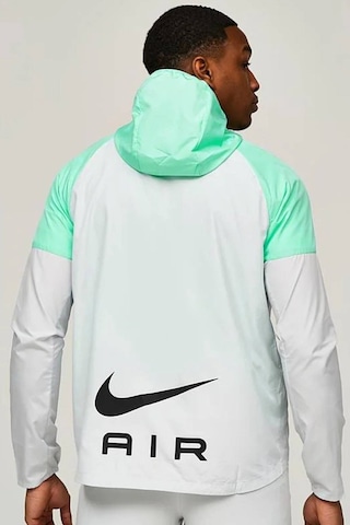Nike Air Water Resistant Packable Hoodie Jacket Erkek Kapüşonlu Çanta Olabilen Suitici Spor Ceket Yeşil-beyaz
