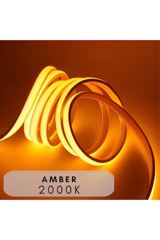 Ankara Teknik 220 Volt Cob Neon Led F-cob Led Yüksek Lümen Dış-ıç Mekan Amber 20 Metre