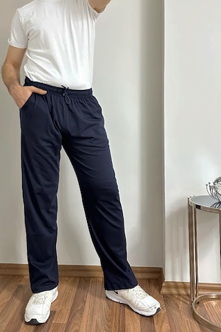 Erkek Pamuklu Cepli İpli Lastikli Bel Pijama Altı Eşofman Lacivert