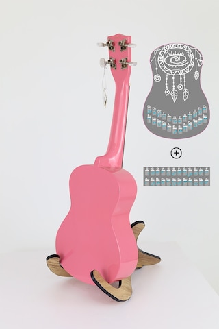 gözyaşı beyaz ukulele akor cetveli tablosu stickeri etiketi