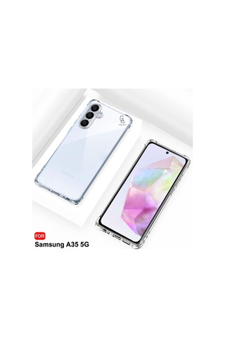 Samsung Galaxy A35 Uyumlu Köşe Dolgulu Anti Shock Telefon Kılıfı Ve 5d Kırılmaz Cam Ekran Koruyucu