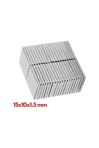 Kargo 10 Adet 15x10x1.5 Mm Köşeli Neodyum Mıknatıs N35 Magnet Dayanıklı Nikel Kaplama Najmaddin