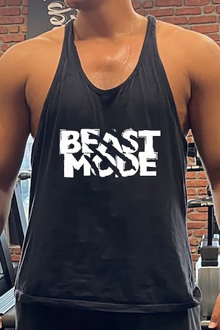 Bluu Beastmode Gym Fitness Tank Top Sporcu Atleti