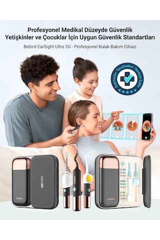 Bebird Earsight Ultra 2k Hd Kameralı Akıllı Kulak Temizleme Cihazı Görüntülü Cımbız Ve Damlalık Seti