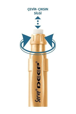 Serve Deep Mekanik Uçlu Kalem 0.7 Mm Metalik Asil Altın