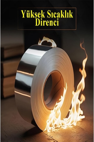 Alüminyum Bant 10 Metre 1 Paket Aliminyum Folyo Yapışkanlı Band Aspiratör Soba Borusu Tamir Sıcaklığa Dayanıklı Yanmaz