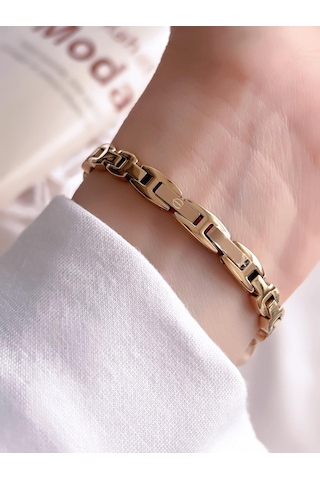 Essence Vintage Seri Küçük Kasa Çelik Kararma Renk Atma Yapmaz Kadın Kol Saat+bileklik Bd1222.120 Sarı