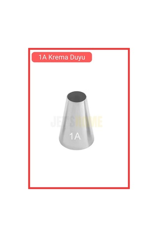 1a Yuvarlak Desen Krema Duyu Büyük Boy Pasta Duyu Paslanmaz Çelik Krema Torbası Ucu 2.5x1.4x3.7 Cm Metalik Gri