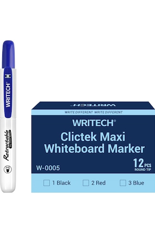 Wrıtech W-0005wb Basmalı Jumbo Tahta Kalemi Mavi - 12'li Kutu Siyah