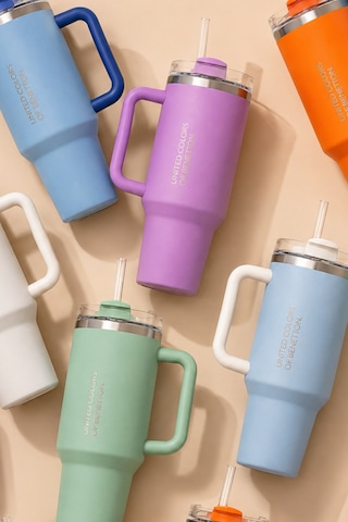 Benetton Paslanmaz Çelik Termos Be-kct100-mb Mavi Pipetli / Kulplu Spor Ve Araç İçi Termos 900 Ml Siyah