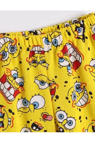 Veraura Lifestyle 4/10 Yaş Karakter Baskılı Pamuk Penye Çocuk Pijama Takımı Sarı