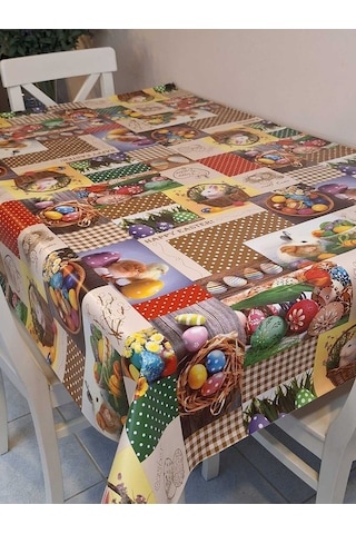 Yeni Yıl Desenli Elyaflı Pvc Masa Örtüsü Silinebilir Ve Su Geçirmez Muşamba Dkrm28b Çok Renkli