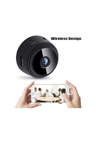 Kablosuz Güvenli Kamera 1080p Monitör Kamerası Manyetik Arka Ev Akıllı Kamera Gece Görüşlü Bebek Evcil Hayvanlar İçin Siyah