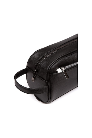 Newish Polo Erkek Deri Portföy Clutch Traş Kozmetik Bakım Ve Günlük El Çantası 14x24cm New171 - Siyah