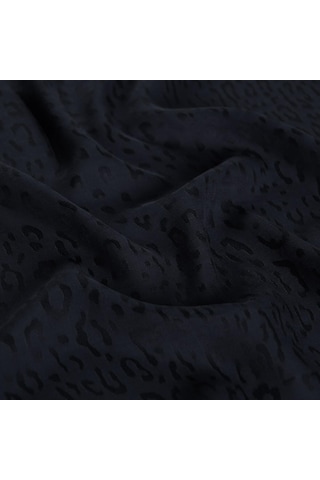 İpekevi Monogram Şal - Leopar Desenli - Lacivert Lacivert