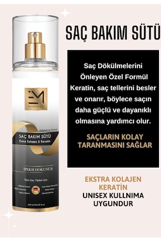 Em Amanos Beauty Unisex Keratin ve Kolajen Kopma Kırılma Karşıtı Saç Bakım Sütü 200 ML