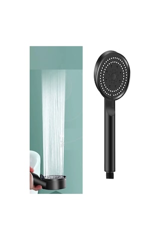 Siyah 5 Modlu Duş Başlığı Tasarruflu Masaj Etkisi Banyo Duş Başlığı Diğer
