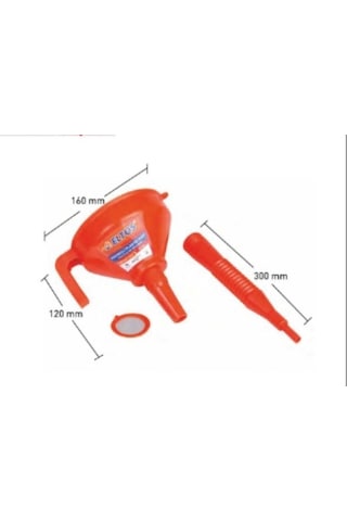 Eltos Plastik Hortumlu Süzgeçli Yağ Benzin Motosiklet Hunisi 16 CM