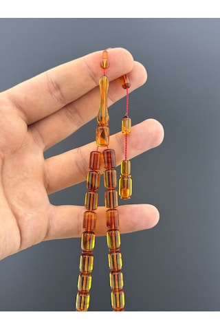 Ümit Demir Hoka Kapağı Eski Alman Sıkma Kehribar Kapsül Kesim 7,5x11,5mm
