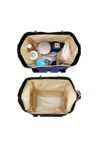 Mumya Çantası Büyük Kapasiteli Çok Fonksiyonlu Sırt Çantası Su Geçirmez Biberon Bezi Çantası Açık Mavi Açık Mavi