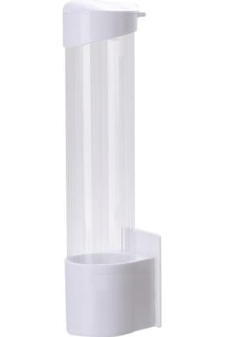 Beyaz Kağıt Bardak Dağıtıcı Duvara Montaj Çekme Tipi Toz Geçirmez Kapak Tek Kullanımlık Plastik Su Bardağı Depolama Tutucu