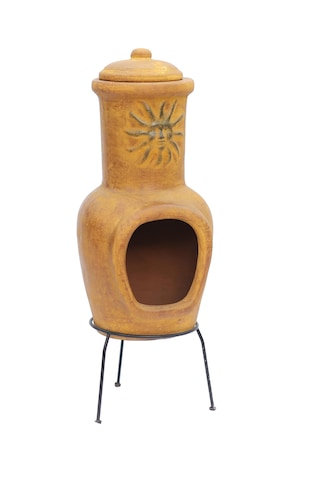 Güneş Motifli Küçük Chimenea Sarı