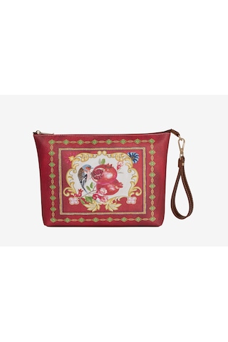Kırmızı Suni Deri Clutch&portföy Çanta 30x21 Cm