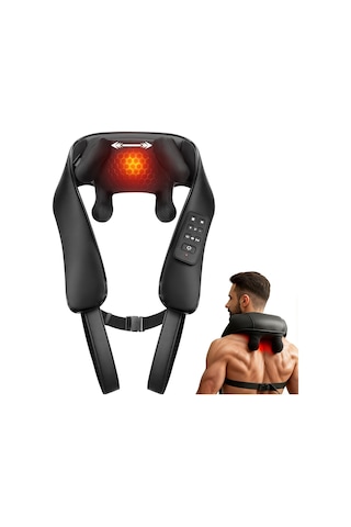 Boyun Ağrısı İçin Shiatsu Boyun Masajı Kablosuz Genişliği Ayarlanabilir Omuz Sırt Masajı Isı İle 4d Yoğurma Derin Doku Masajı Ev Ofis Araba Hediyeleri İçin Kullanın