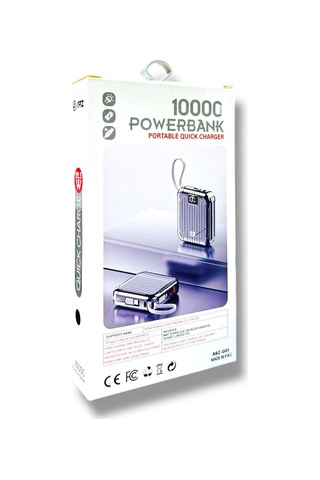 Arz-001 Powerbank Taşınabilir Hızlı Şarj Cihazı Beyaz 10000 Mah Diğer