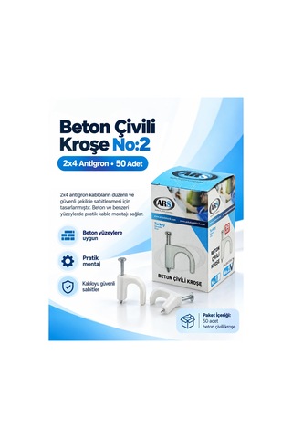 Beton Çivili Kroşe No:2 2x4 Antigron 50 Adet Diğer
