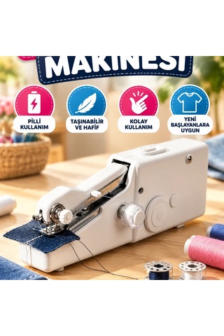 Taşınabilir Mini Dikiş Makinesi Pilli Ve Yeni Başlayanlara Uygun
