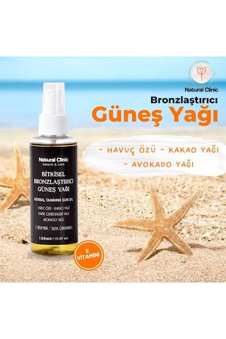 Natural Clinic Bitkisel Bronzlaştırıcı Güneş Yağı 150 ML