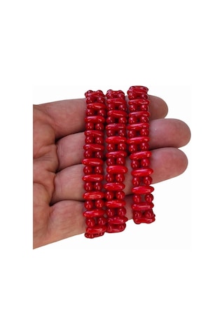 Çift Sıralı Mercan Bileklik 320-2 Kırmızı