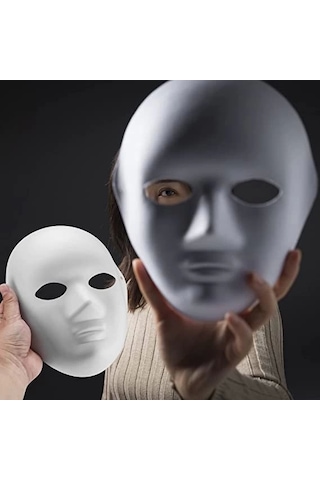 Nessiworld Beyaz Renk Boyanabilir Anonim Tam Yüz Cosplay Maske 24x18 Cm Diğer