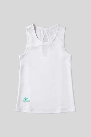 Tommy Life Beyaz Standart Fit Çapraz Sırt Detaylı Kadın Spor Atlet - 97296