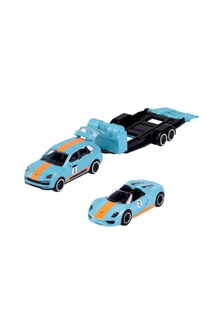 Majorette Porsche Motorsport Race Trailer Porsche Cayenne Turbo S + 918 Spyder