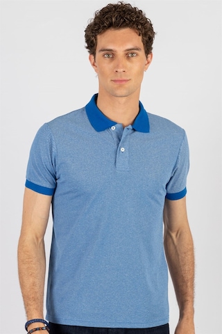 Tudors Slim Fit Melanj Düz Polo Yaka T-Shirt-24702 Mavi