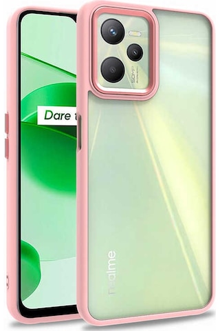 Realme C35 Kılıf Zore Flora Kapak Rose Gold