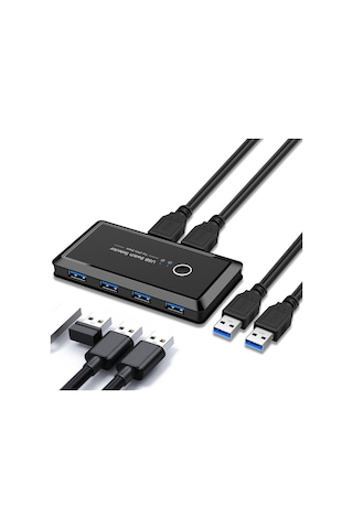 4686 Usb 3.0 4 port Hub 2 Kasa Pc Kvm Switch Splitter Çoklayıcı