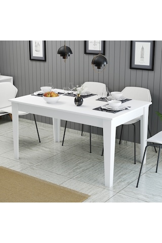 Milan Yemek Masası - Beyaz / Beyaz