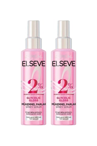 Elseve Glycolic Gloss Mükemmel Parlaklık Veren Saç Bakım Sprey Serum 2 x 150 ML