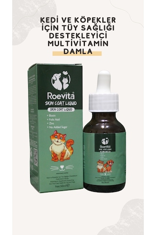 Roevita Kedi ve Köpekler İçin Tüy  Multivitamin Damla