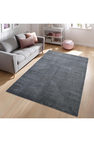 Pandora Yumuşak Peluş Shaggy Gri Çocuk Odası Oturma Odası Salon Mutfak Koridor Halısı Yolluk 1104o Koyu Gri