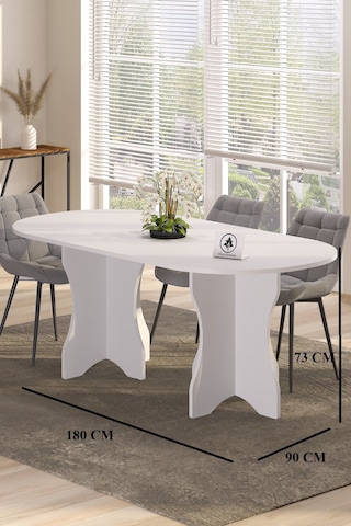 Mutfak Masası Yemek Masası 140x90 Balkon Masası Beyaz