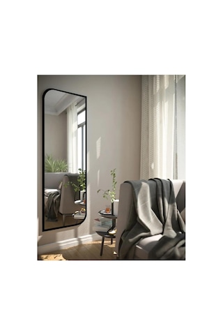 Tr Siyah Çapraz Oval Dekoratif Boy Duvar Aynası,siyah 40x120 Diğer