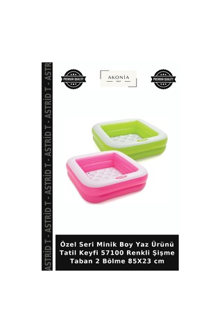 Özel Seri Minik Boy Yaz Ürünü Tatil Keyfi 57100 Renkli Şişme Taban 2 Bölme 85x23 Cm Çok Renkli